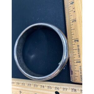 Vintage Silver Tone Wide Bangle Bracelet Cuff Chunky Statement‎ Jewelry